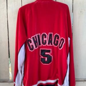 Vintage 90s (?) Chicago Bulls Red Velour Jacket